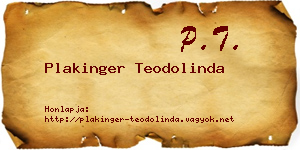 Plakinger Teodolinda névjegykártya